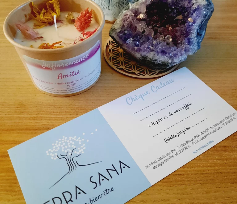 Carte Cadeau Mélissa Duval Terra Sana bien-être Saumur Massage