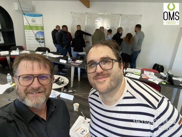 Alexis Lavigne coanime la formation management de proximité pour OMS Energie à Chinon, novembre 2025